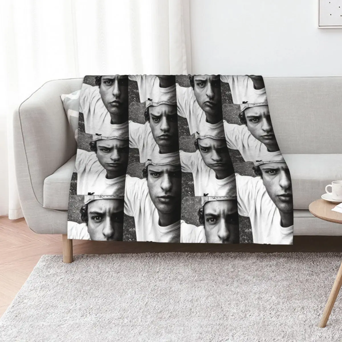 Funky Boy J Fryer Cap Black and White Photo Funkanometry Edit Throw Blanket Camping wednesday Luxury Brand Vintage Blankets