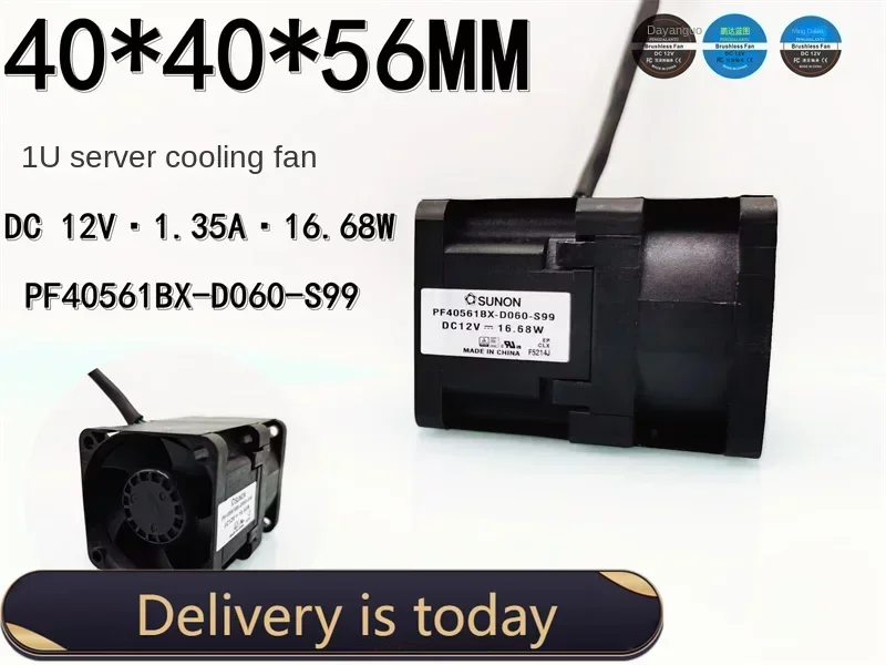 

40*40*56MM New PF40561BX-D060-S99 1U Server 4056 12V 16.68W PWM Temperature Control Fan