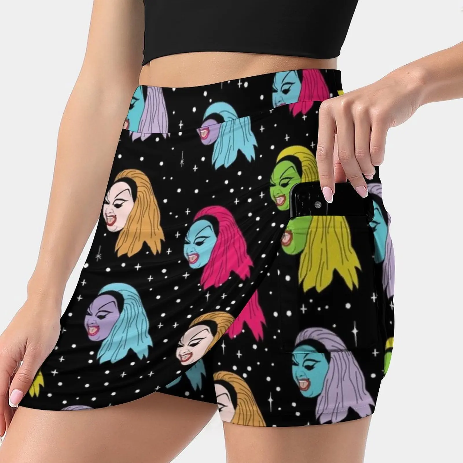 

Punk Divine Women's skirt With Hide Pocket Tennis Skirt Golf Skirts Badminton Skirts Running skirts Divine John Waters Punk