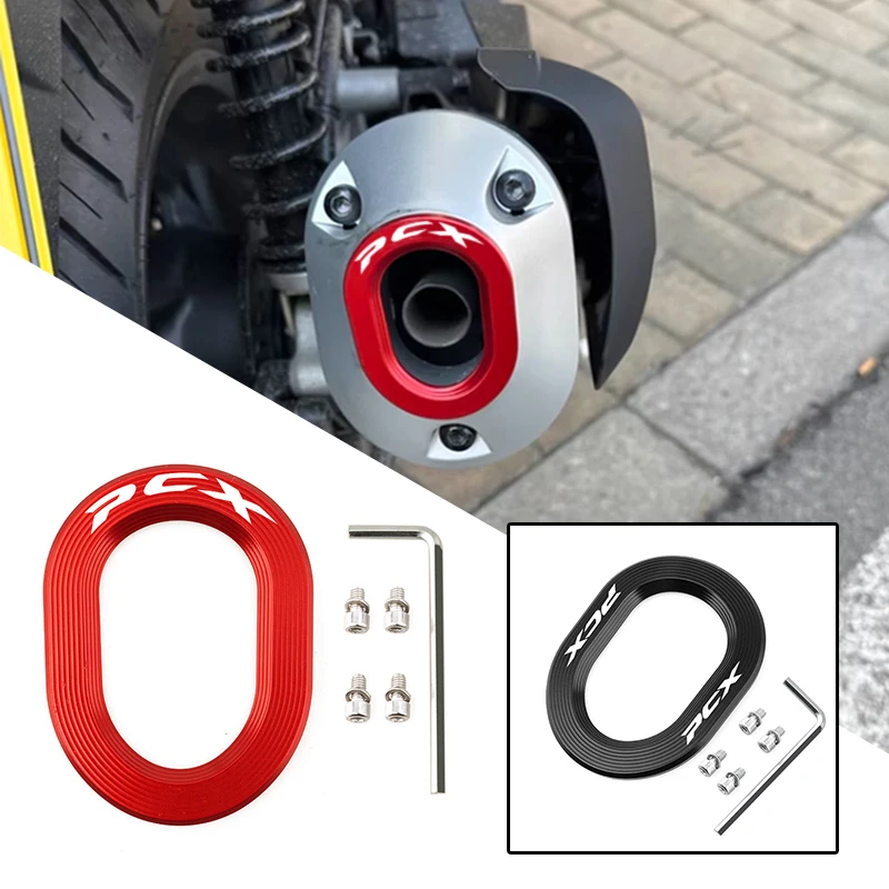 For Honda pcx160 PCX 160 2021 2022 - 2026 Exhaust Pipe Tip Cover Motorcycle Modified Accessories System Protector With Logo PCX
