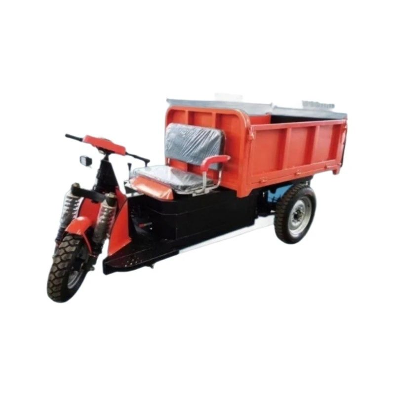 Electric tricycle, dump truck, special car for pulling ash, flat brick truck, three doors for self-unloading