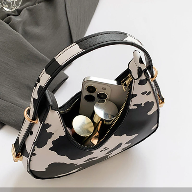 Neue Kuh Muster Schulter Tasche Für Frühling/Sommer Vielseitige frauen Tasche Personalisierte Koreanische Leopard Muster Unterarm Handtasche – Detail 35