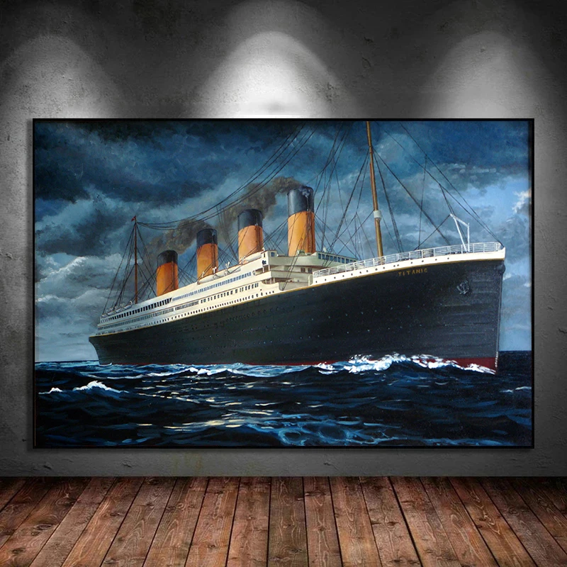 The Boat in Titanic Classic Movie Abstract Canvas Painting Poster Print Wall Art Picture for Living Room Home Decor Cuadros