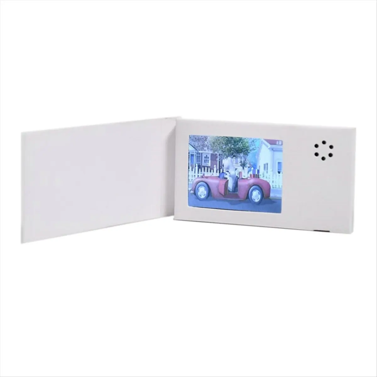 ~【A329Z】2.4inch Birthday White Video Book Card 128MB Lcd Invitation Gift Music Greeting Card Upload Video Lcd Greeting Card