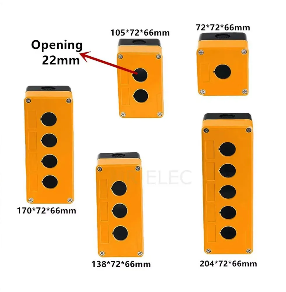 Waterproof button box switch control box 12345 hole industrial switch indicator box 22mm