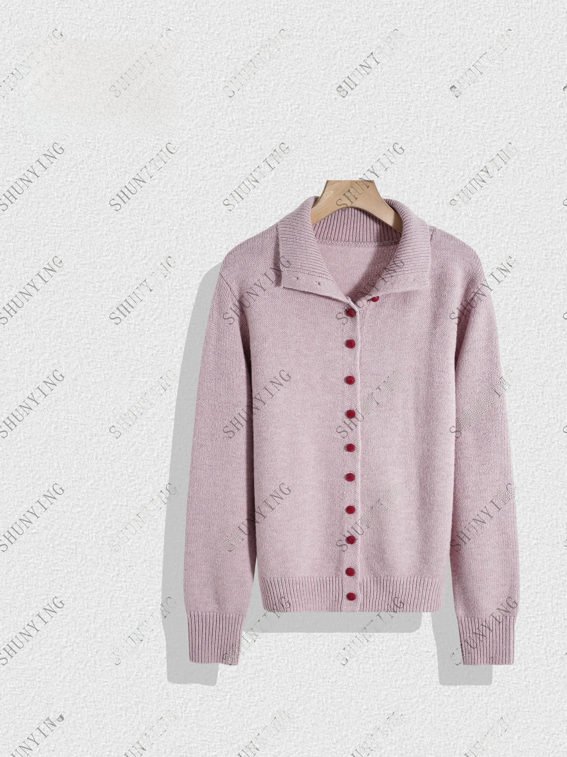 

Soft Cozy High Collar Knitted Open Cardigan Women's Faion Anti-Aging Sweater Jaet Casual Sle Regular Fit Spring 2026