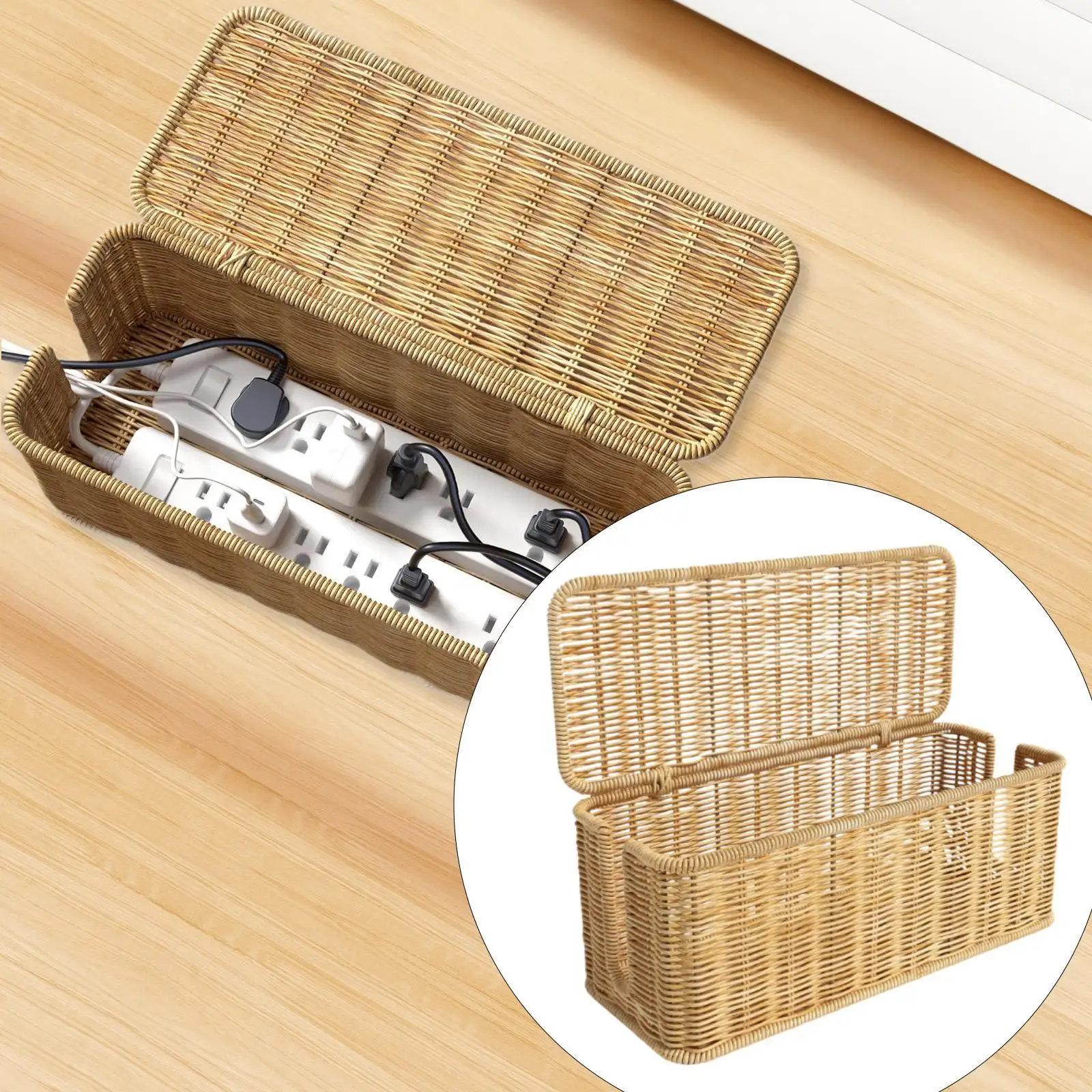 Desktop Cable Management Box Cable Organizer Dustproof Box for Strip USB Hub