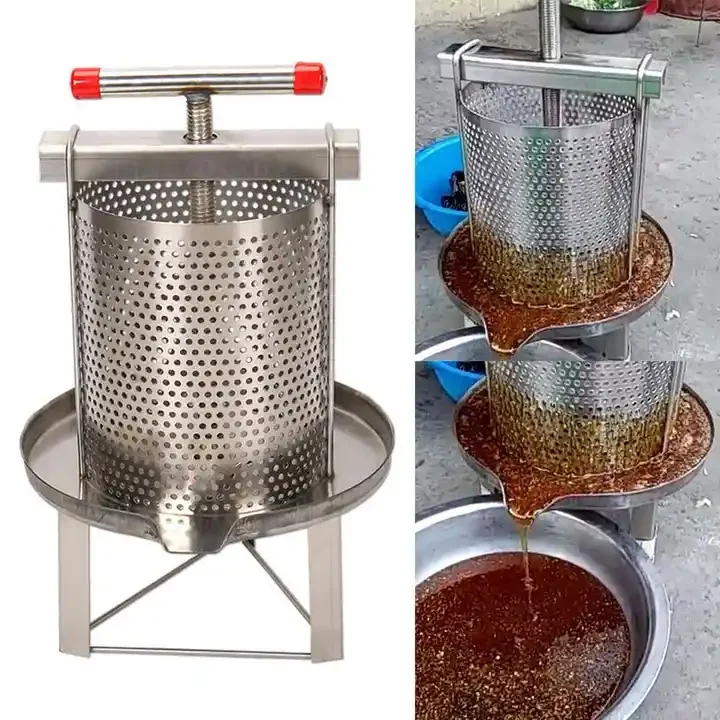 Stainless steel small household wax press sugar press fruit and vegetable mesh dehydrator manual honey press machine