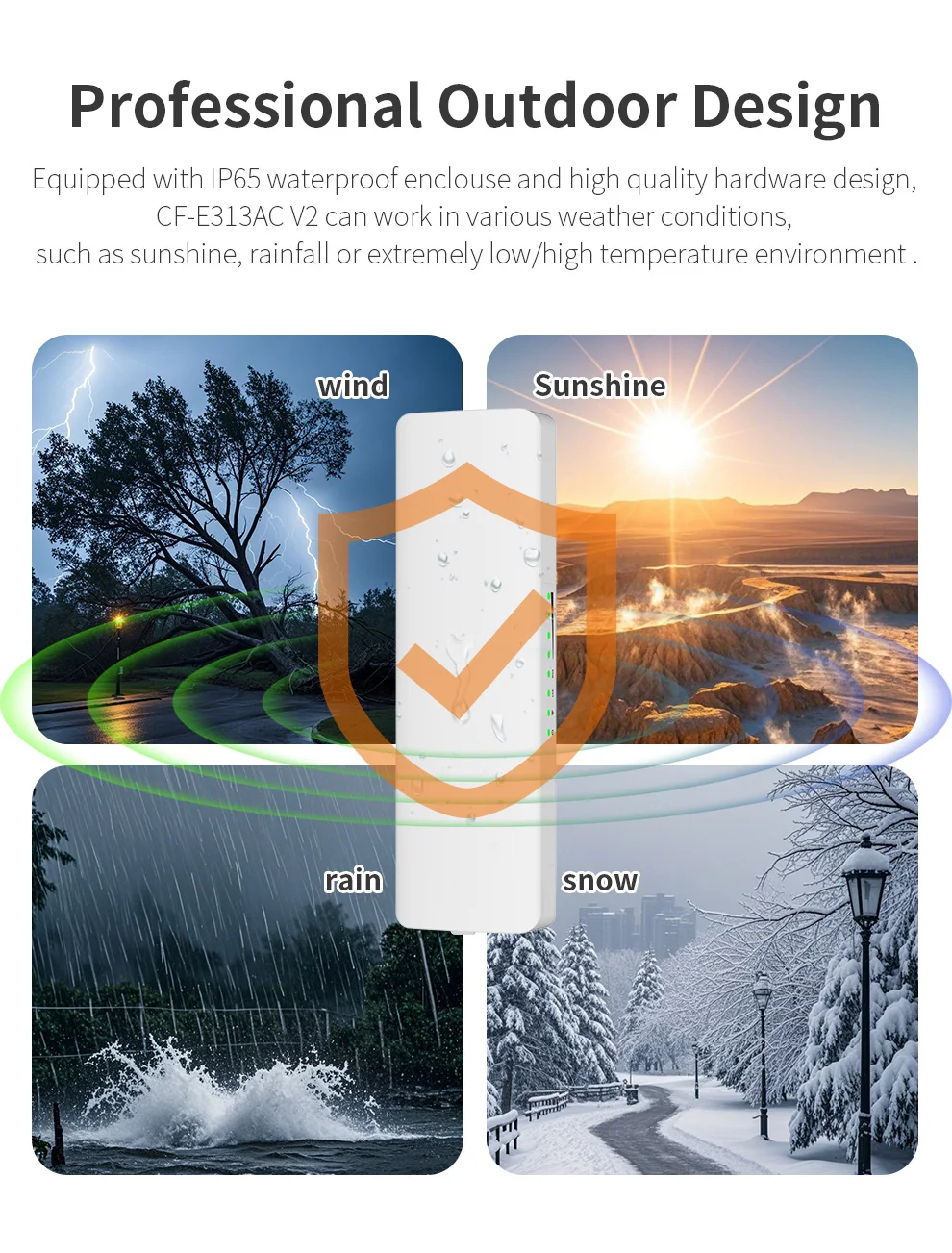 Comfast 5KM 5,8G WiFi Bridge Outdoor CPE 900Mbps Access Point Router Long Range Extender Repeater AP PTP 48VPOE Power Wasserdicht – Detail 8