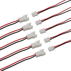 Conector de Cable JST XH de 2,54mm, Terminal de enchufe, 2 pines, macho, hembra, 20CM, 26AWG