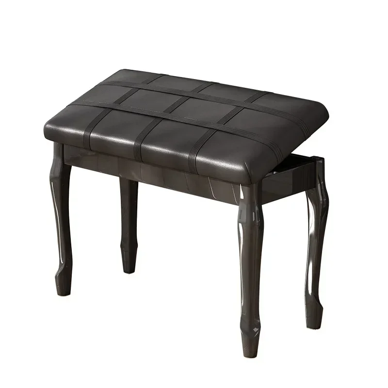 European style, piano stool, double solid wood bookcase piano stool, curved legs and soft surface stool