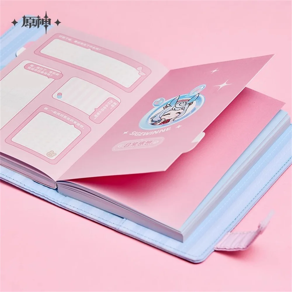 Official Game Genshin Impact Sigewinne Planner Notebook Book Acrylic Clip Cosplay Kids Gift Cute Pre-order