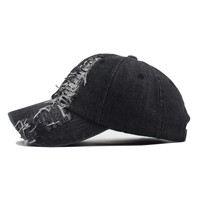 New Fashion Men Women Baseball Cap Denim Spring Autumn Snapback Vintage Torn Sun Visor Hip Hop Teenage Dance Hats Gorras EP0448