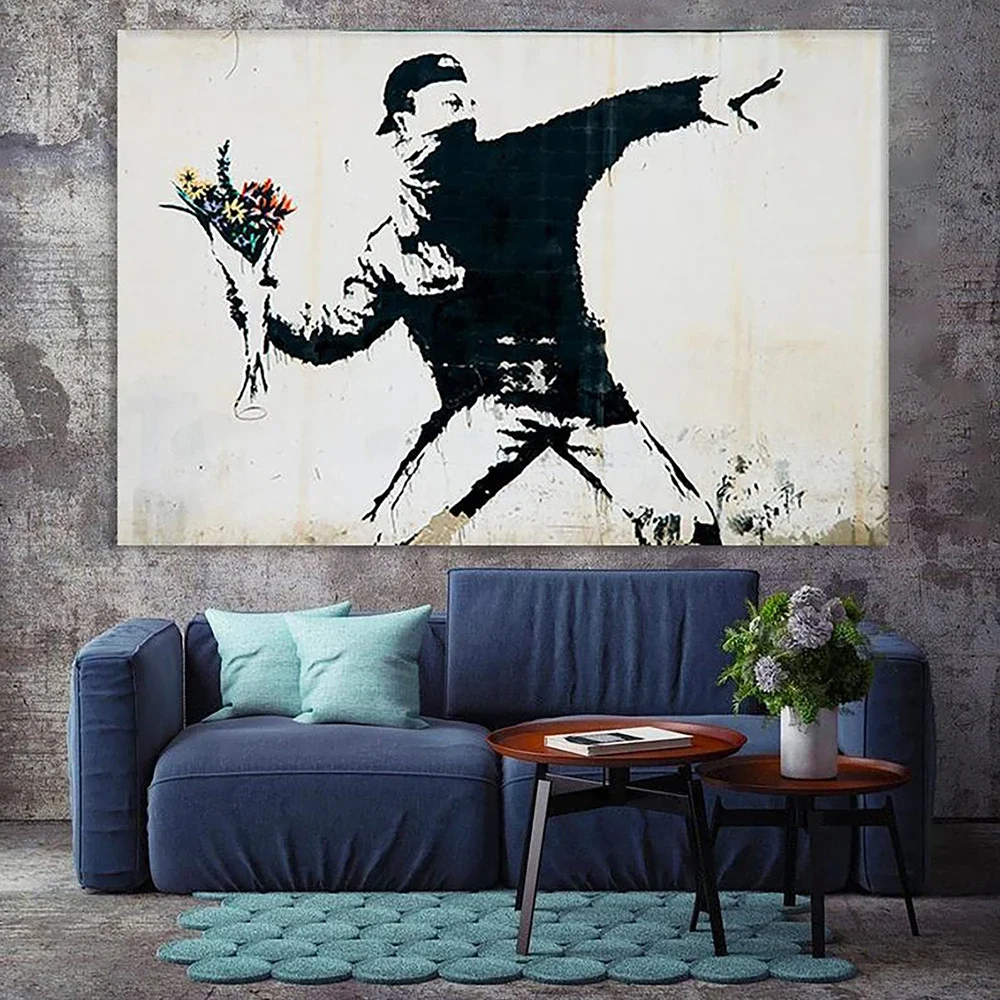 Banksy Street  Newest Posters and Prints Vintage Canvas Painting Modern Wall  Living Room Decoration Home Decor Cuadros