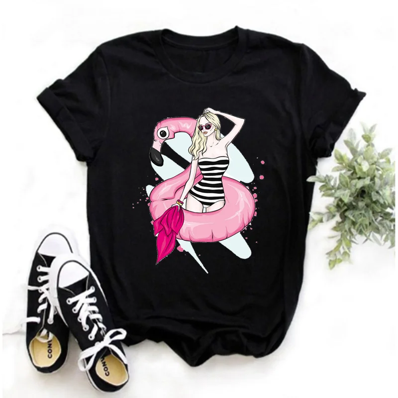 Informal Ladies T-shirt fashion printed cute t-shirt Ladies Harajuku fashion