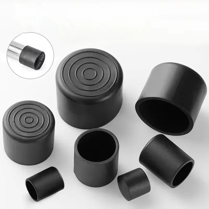 Round Soft PVC Pipe Sleeve Tube Cap Furniture Foot Table End Plugs Anti-Skid Floor Protector Caps 6/8/10/12/14/16/20/25/30-120mm