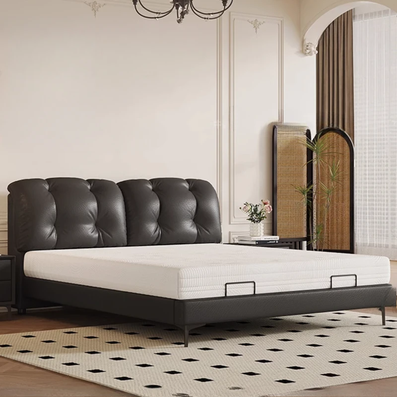 سرير غرفة نوم ذكي كوين حديث فاخر جمالي كينج بيوتي سرير متعدد الوظائف تصميم بنات تاتامي صن بيليش أثاث عصري #6