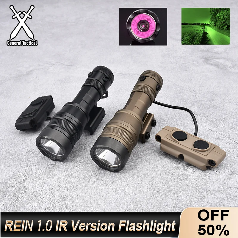 

WADSN REIN 1.0 IR Flashlight 850nm Tactical Metal High Power Infrared Scout Light Outdoor Hunting Lamp Fit 20mm Picatinny Rail