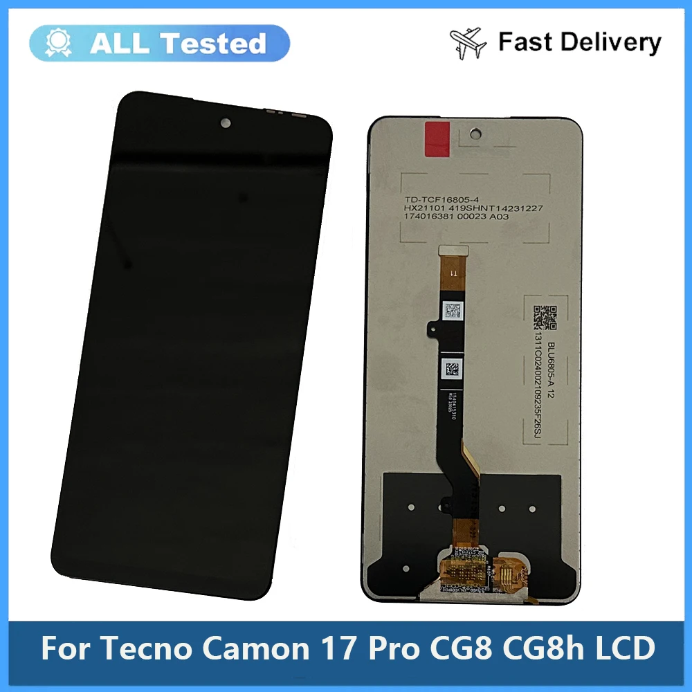 

Tested LCD 6.8'' For Tecno Camon 17 Pro 17Pro CG8 CG8h LCD Display Touch Screen Digiziter Assembly For Tecno Camon17Pro CG8 LCD