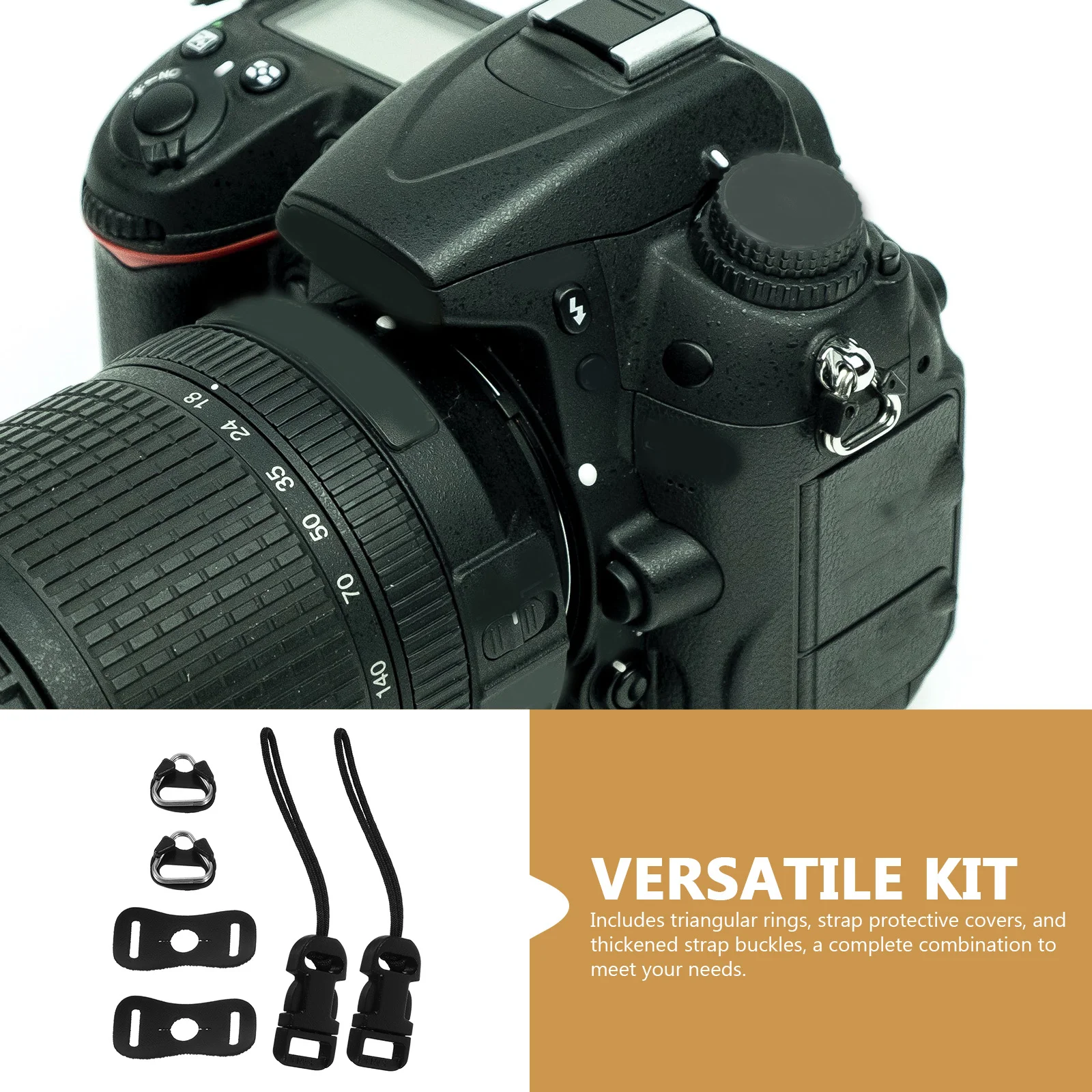 

1Set Camera Strap Attachment Kit Triangular Rings Protective Covers Buckles Outdoor Travel Dslr Camera Strap Connectors Lug