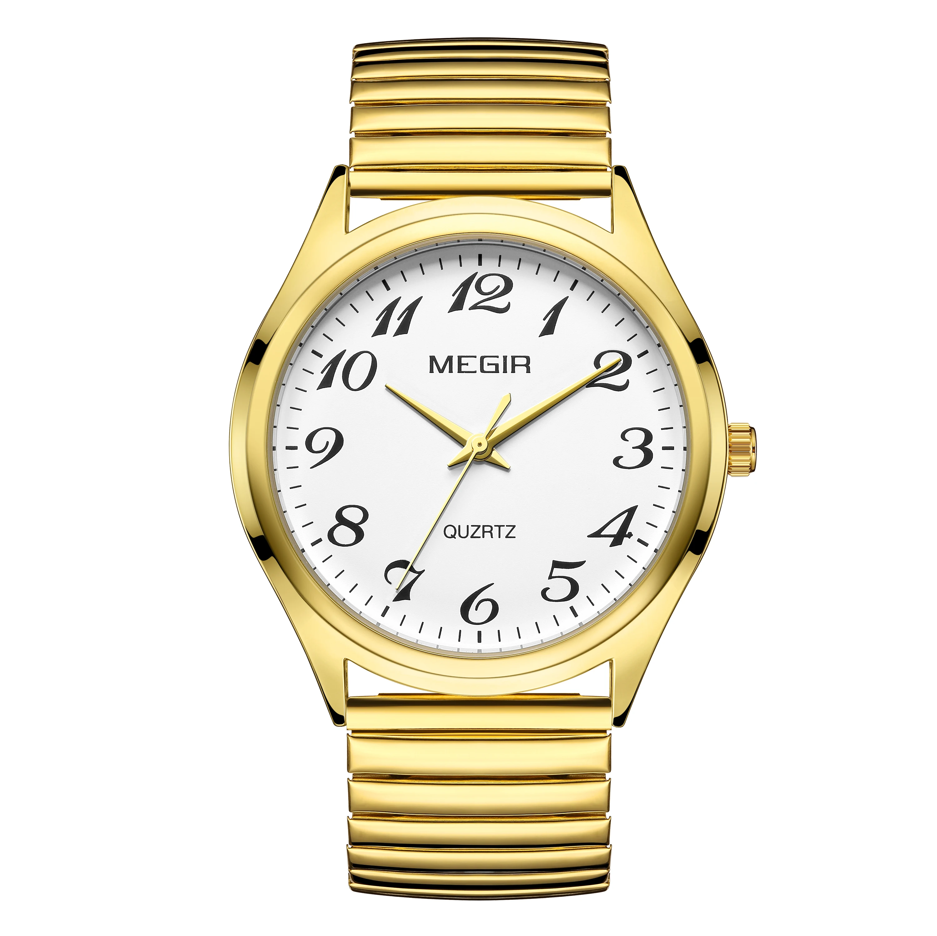 MEGIR Luxury Couple Watch for Men Women High Quality Quartz Watches Stainless Steel Waterproof Wristwatches Valentine's Day Gift