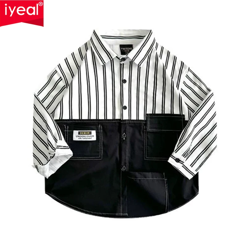 

IYEAL 2025 Kids Boys Girls Spring and Autumn New Long Sleeve Shirt Boys' Striped Shirt Stylish Girls' Turndown Collar Top