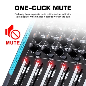 Forket-DSP FP-10 Audio Mixer, DJ Controller, 10 Reverb Channels, Mixture Recording, Bluetooth 5.0, Professional Performance, 99 12 Main DJ Controlling Sales - №9