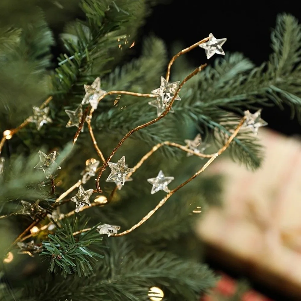 Новые прозрачные бусины, хрустальные ветки деревьев, сверкающие DIY хрустальные ветки бутона, пентаграмма, украшение для рождественской елки, рождественское украшение