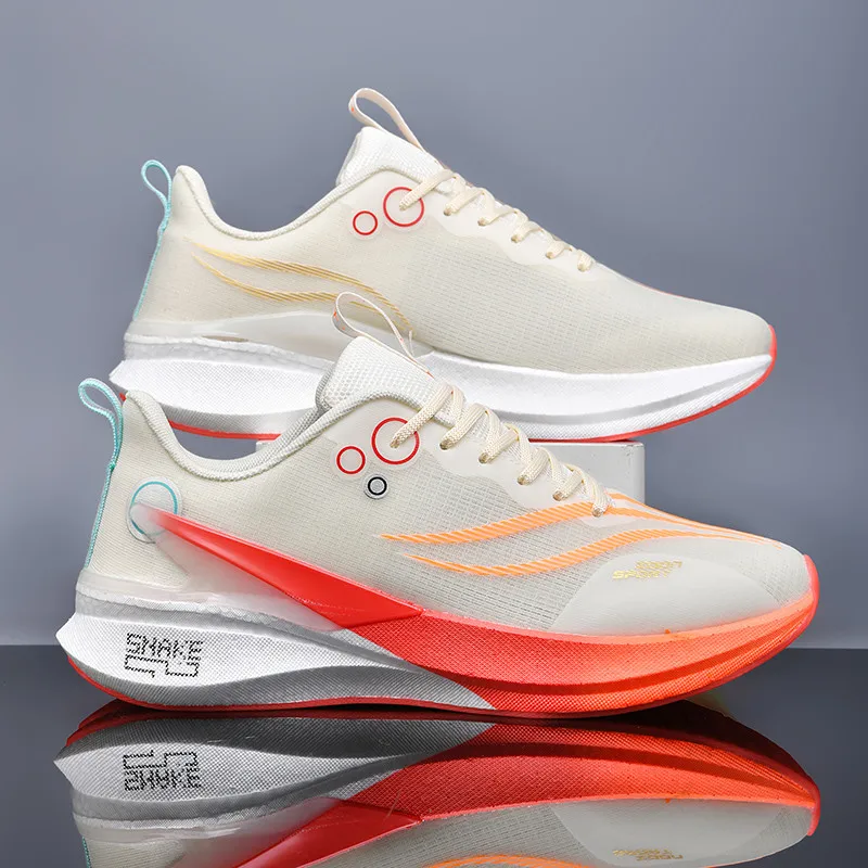 

Мужские кроссовки для бега, уличная сетчатая дышащая спортивная обувь с карбоновой пластиной, мужская удобная износостойкая нескользящая повседневная обувь для мужчин