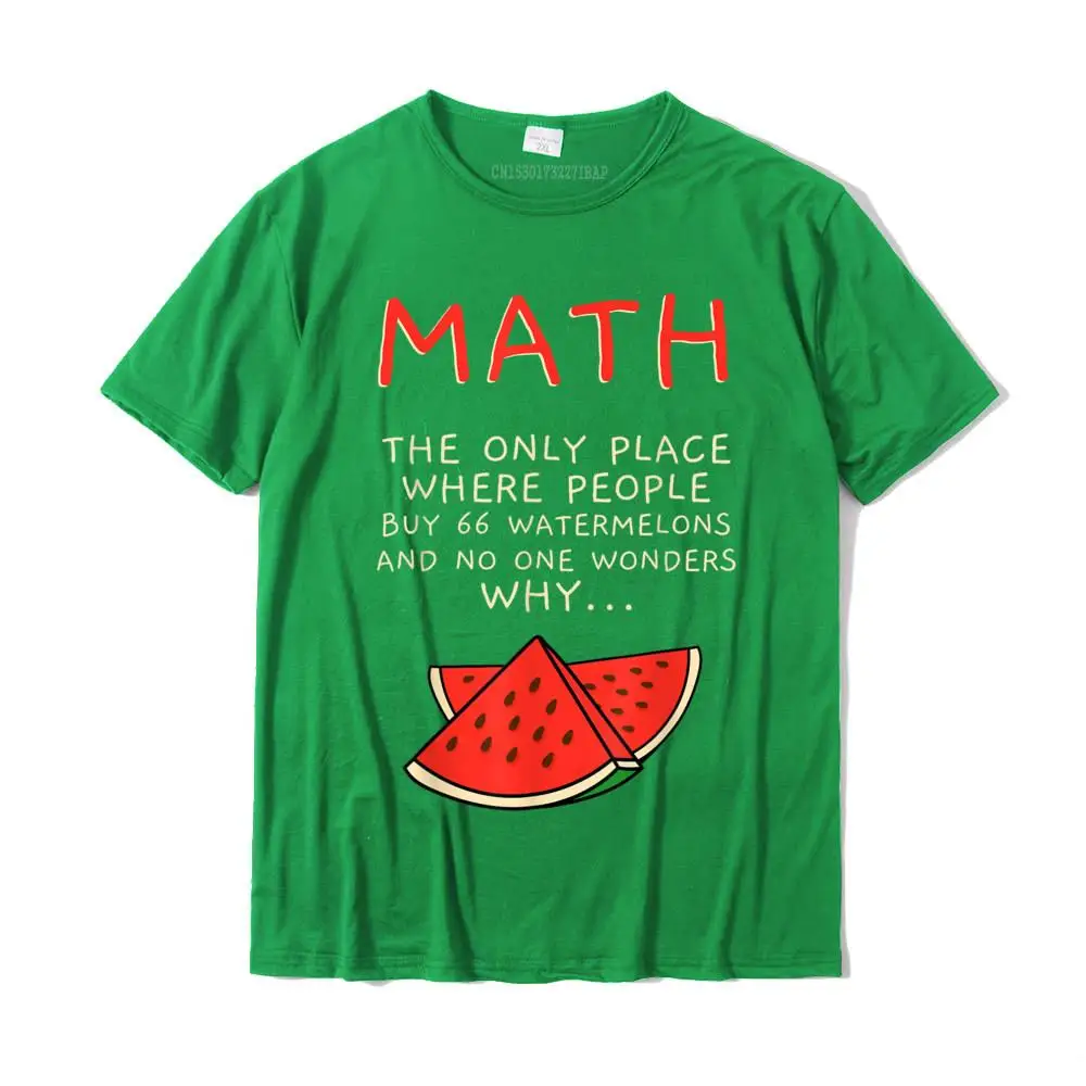 Math And Watermelons Mathematics Calculation Numbers T-Shirt Normal Camisa Tops Shirts Retro Cotton Men T Shirts