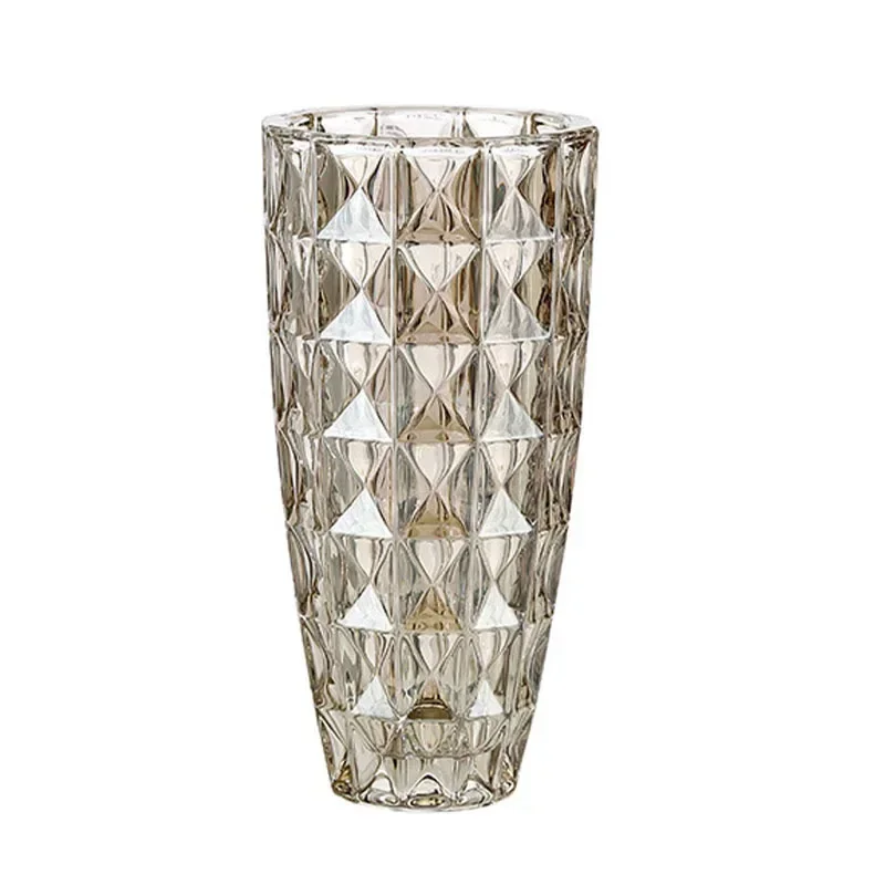 

New European high-grade crystal flower arrangement hydroponic plant large rich bamboo lily living room home glass vase