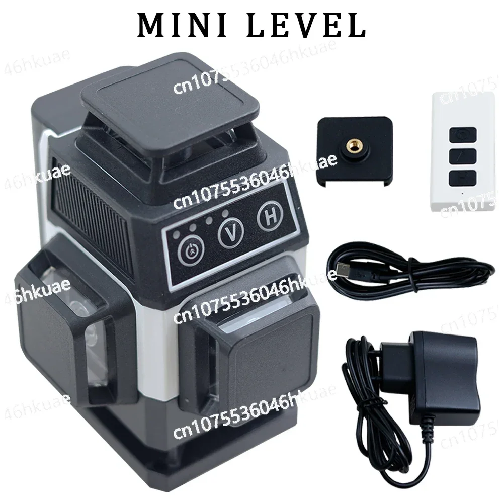 For Mini Laser Level 16 Lines 4D Level Self-Leveling 360° Horizontal and Vertical Cross Green