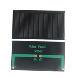 Customized 0.5W Mini Solar Panel 80*45MM 5V Monocrystalline Solar Cell DIY Educational Plate Small Solar Power System Perc 5PCS