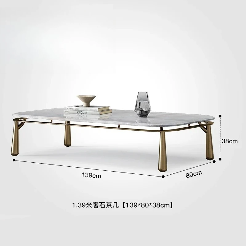 طاولة شاي رخامية فاخرة إيطالية خفيفة وحديثة وبسيطة وحديثة وشقة صغيرة مزيج غرفة المعيشة وطاولة شاي إبداعية منزلية #6