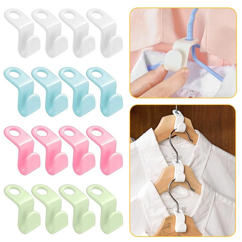 Wardrobe Hanger Hooks Organizer Connect Multifunction Cascading Plastic Bedroom Wardrobe Storage Space Saving Coat Hook