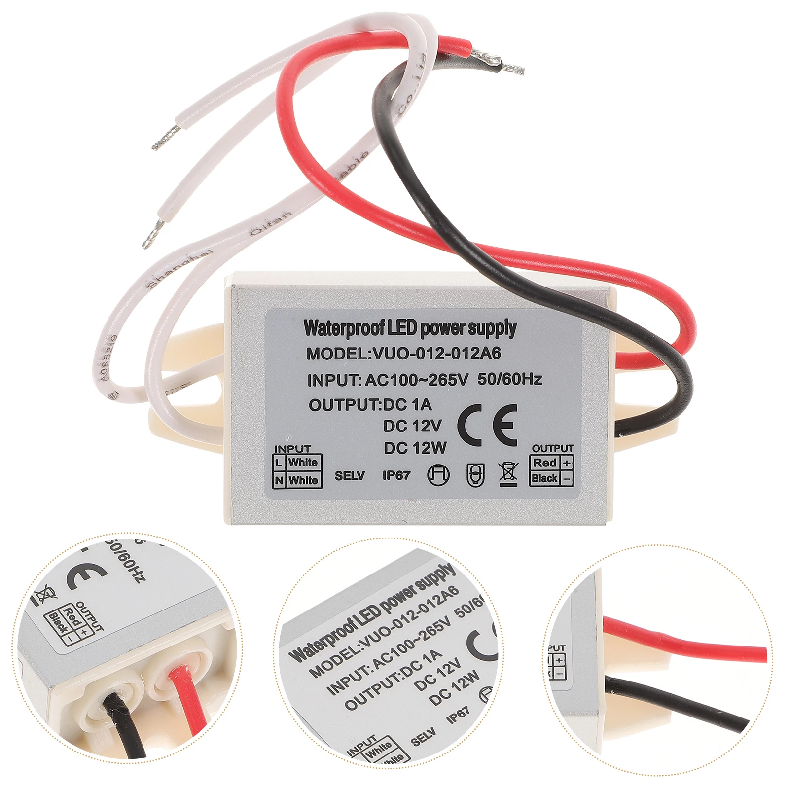 

12W LED Power Supply Driver 100V-265V to 12V Dc Converter for G4 Mr16 Lights Strip Display Module Cabinet Stair Deck