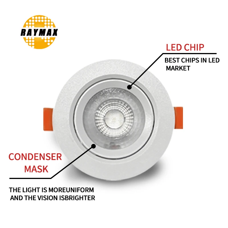 Luz LED descendente redonda y cuadrada, 110/240V, 3W, 5W, para techo, blanco cálido y frío, 1 unidad por lote