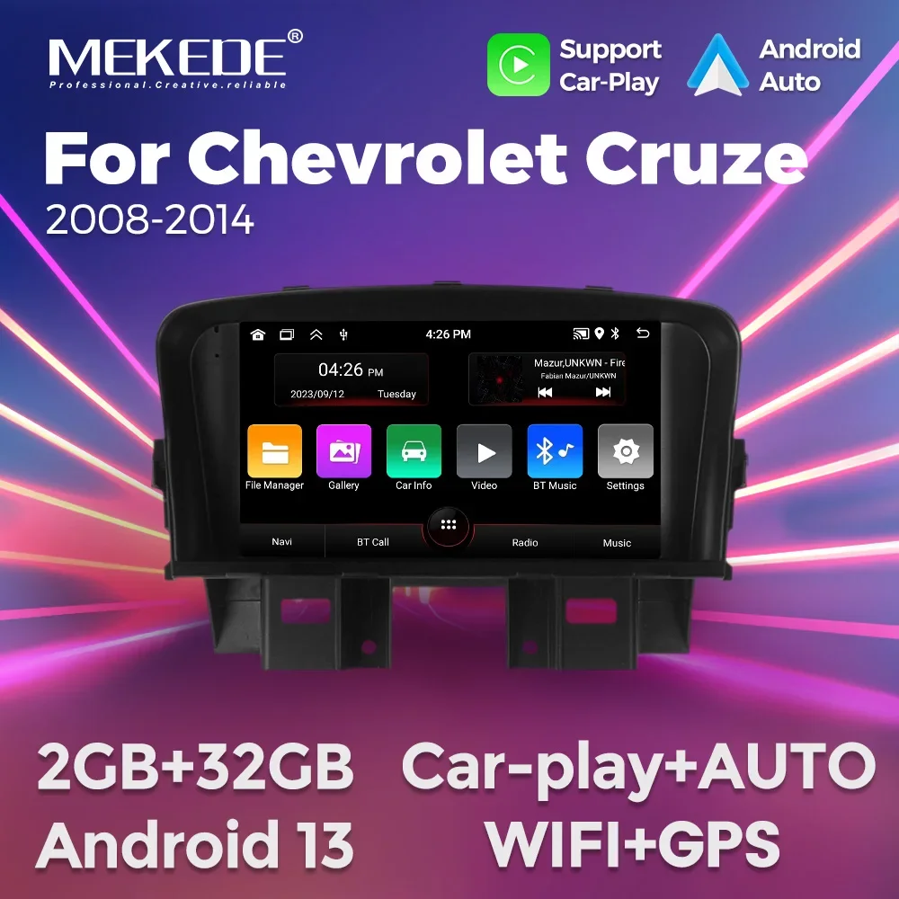 

MEKEDE 7" Stereo for Chevrolet Cruze J300 2008-2014 Car Radio Video Player Android Auto Carplay Smart Screen WIFI GPS 2 Din
