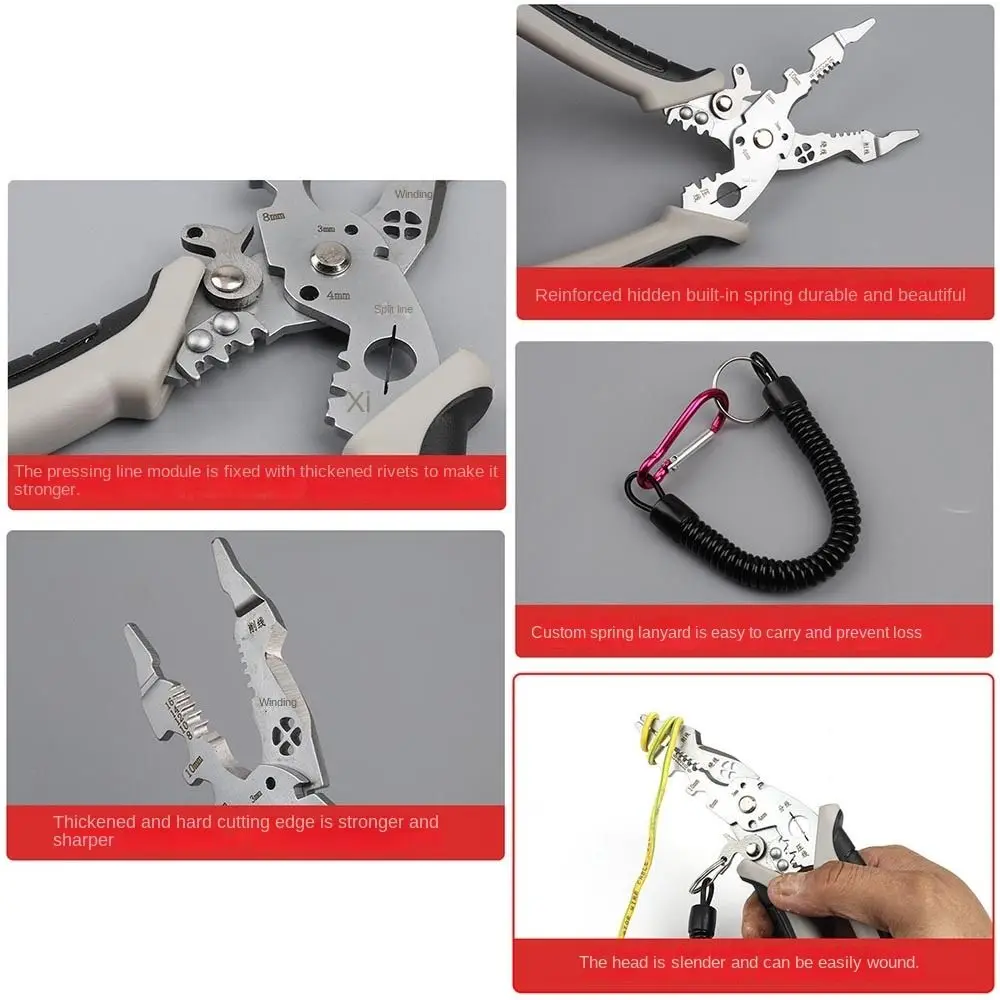 Cutting Crimping Splitting Wire Strippers Portable Multifunctional Elbow Wire Stripper Tool Wire Cutter