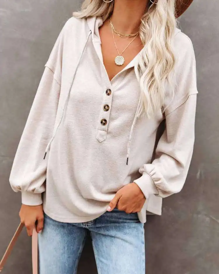 Women Buttoned Cardigan  Casual Loose Sweatshirt  Monochromatic  Fall New 9 Colors to Choose from  2024