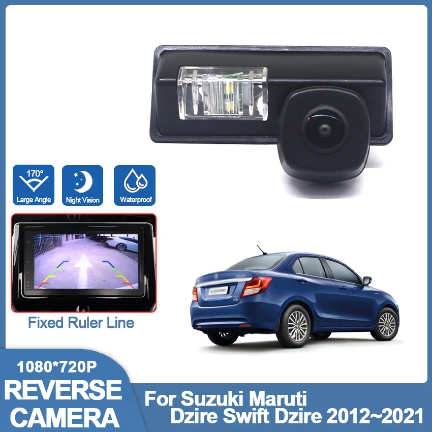 กล้องด้านหลังสําหรับ Suzuki Maruti Dzire Swift Dzire 2012 ~ 2018 2019 2021 CCD HD Night Vision ที่จอดรถย้อนกลับกล้องสํารอง