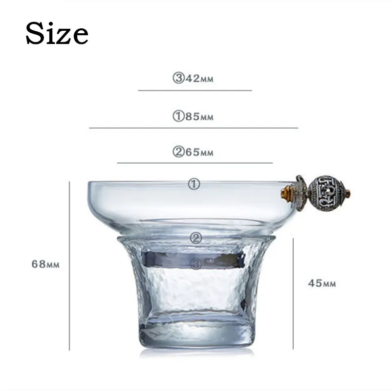 Heat Resistant Glass Tea Infusers Stainless Steel Mesh Tea Strainer Chinese Kung Fu Teaware Accessory Filter Tibetan Silver Knob