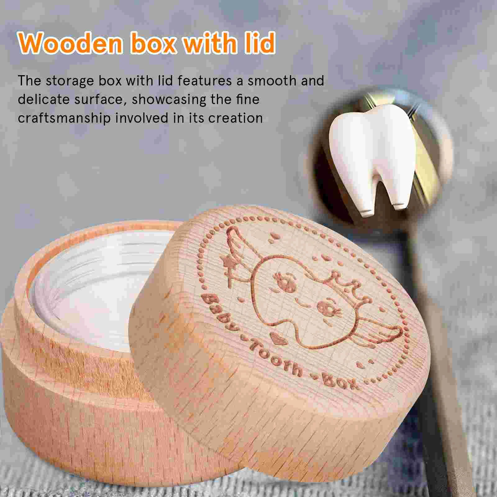 4 Pcs Box Round Storage Container Bins with Lids Boxes Keepsake Teeth Lost Tooth Holders for Kids Decorative Baby