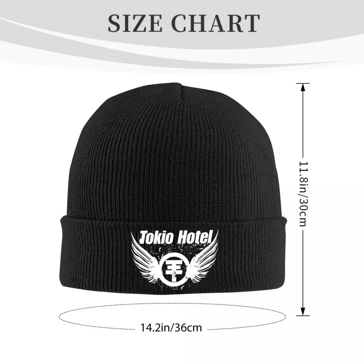 Tokio Hotel Logo Knitted Caps Women's Men's Beanies Winter Hats Rock Band Tour Hip Hop Melon Cap