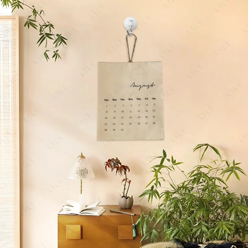 2026年クリエイティブなパーソナライズされた布製カレンダー、韓国風装飾、英国風カレンダー、キャンバスフック式カレンダー、壁飾り