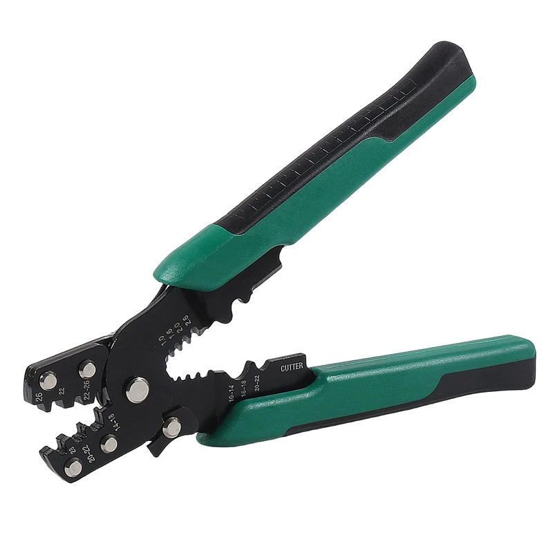 Multifunktionales 4-in-1 Elektrisches Crimpzangen-Set mit 140/280 Stück Flachsteckern, Abisolierzangen, Schneidwerkzeug und Crimpwerkzeug – Detail 3