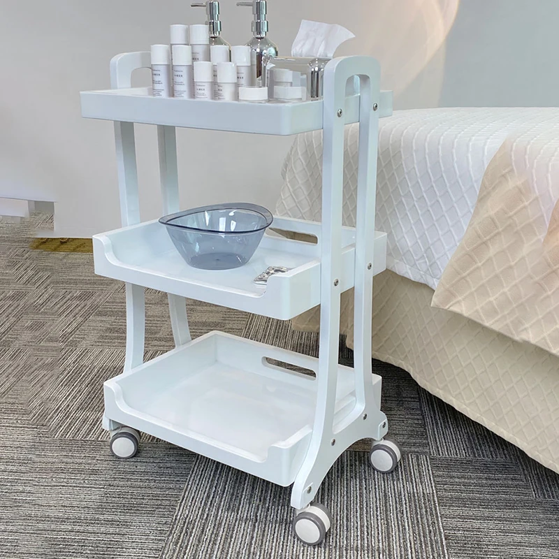 Welding Wooden Trolley Dental Furniture Dressing Cart Portable Hair Extension Auxiliary Salon Drawer Muebles Belleza Beauty Tray