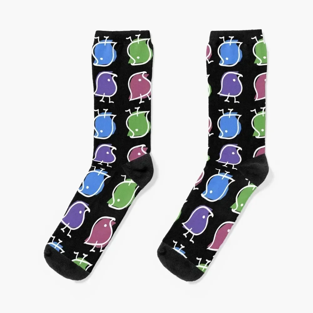 

Wug print (multicolour on black) Socks Stockings gym basketball FASHION Socks For Girls Men's