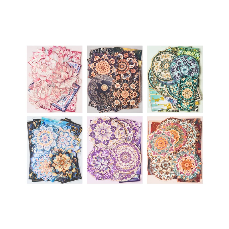 Card Lover 30 Pcs [Fantasy Treasure Series] Classical Pattern Hand Tent Multitone PET Sticker Paper Material Scrapbook Kit