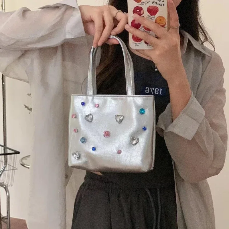 New Water Diamond Bag Women's Mini Handheld Phone Bag Small Tote Bag Korean VersatileChain Crossbody Bag shoulder bag hand bags